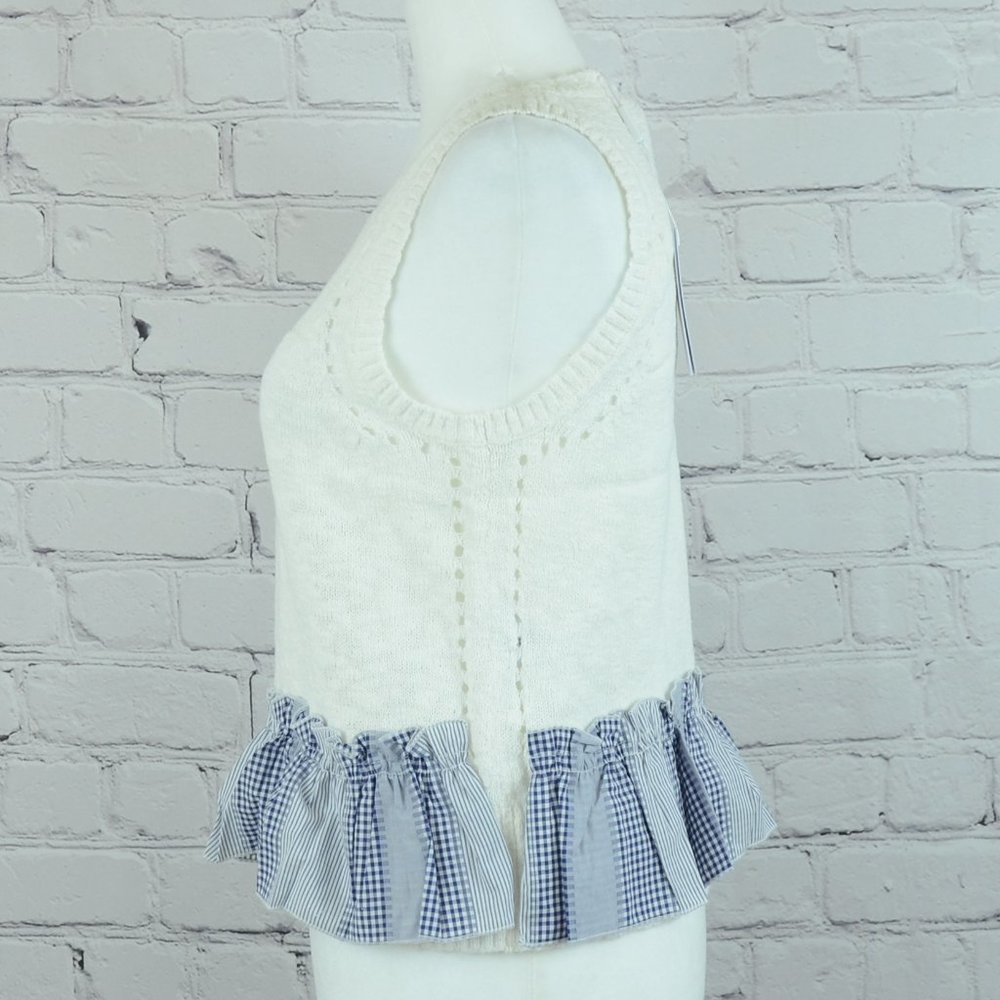 NWT DEREK LAM Cropped Shell w/ Ruffle Trim - Picture 3 of 7